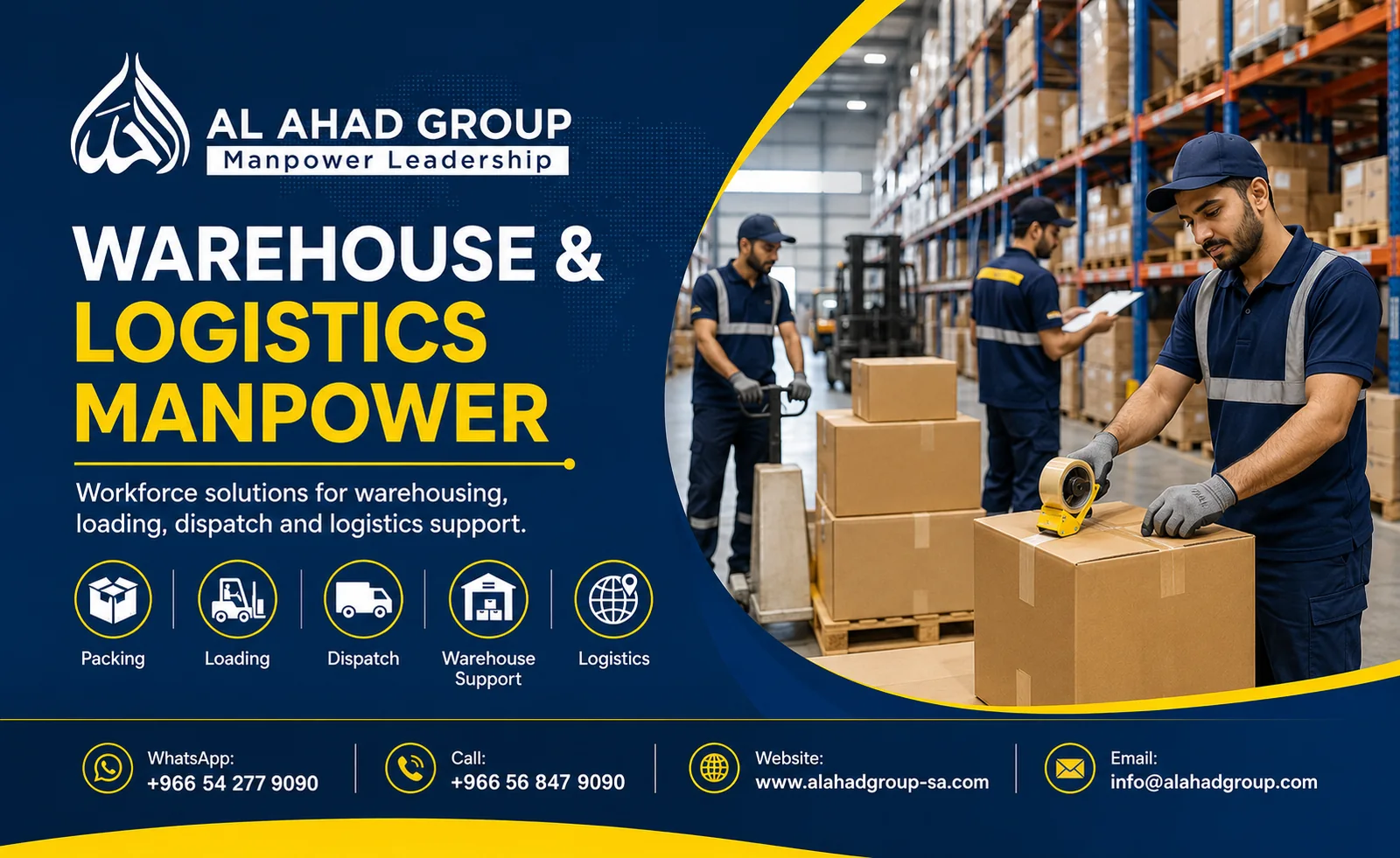 AL AHAD GROUP operations and logistics manpower team supporting employers in Hail, Saudi Arabia